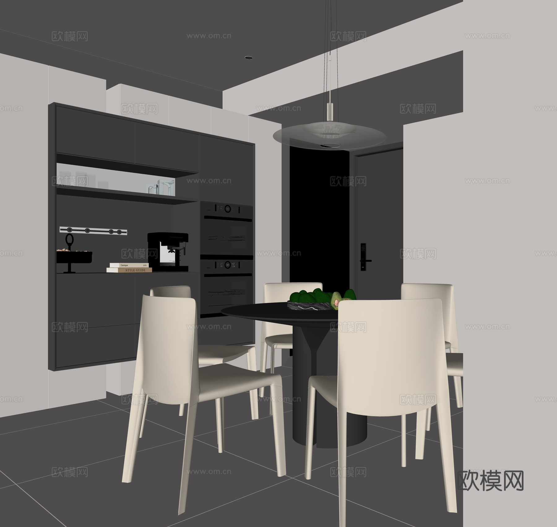 现代家居餐厅su模型