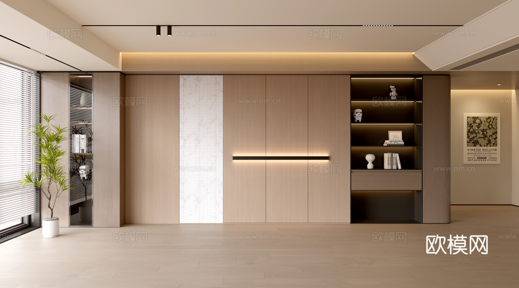 现代客厅 奶油客厅 沙发背景墙 客厅背景 奶油风背景墙su模型