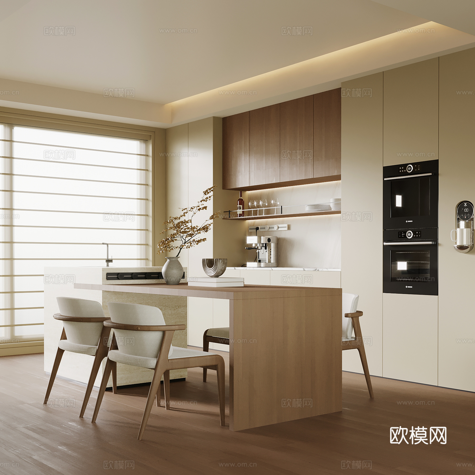 现代餐厅 新中式餐厅 酒柜 餐桌椅 岛台su模型