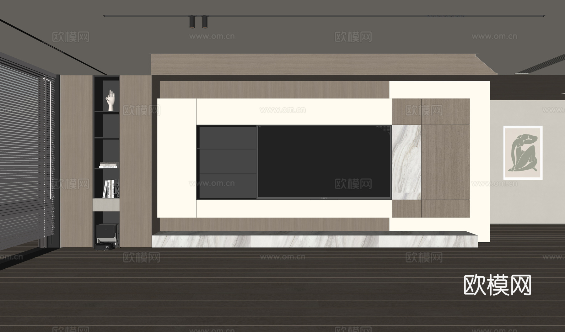 现代客厅 奶油客厅 电视背景墙 客厅背景 奶油风背景墙su模型