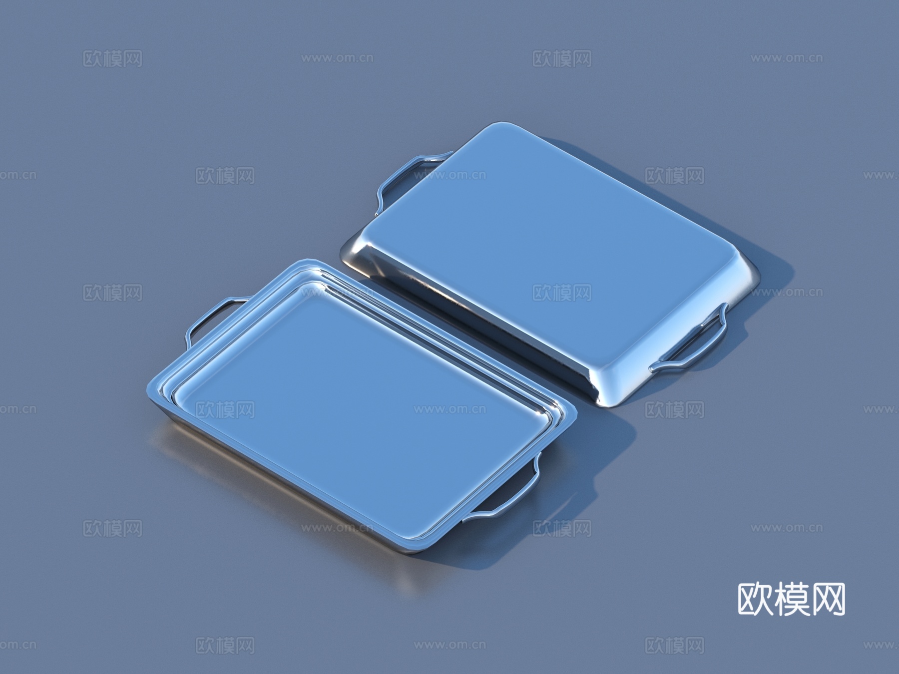 托盘 铁盘 餐具3d模型下载