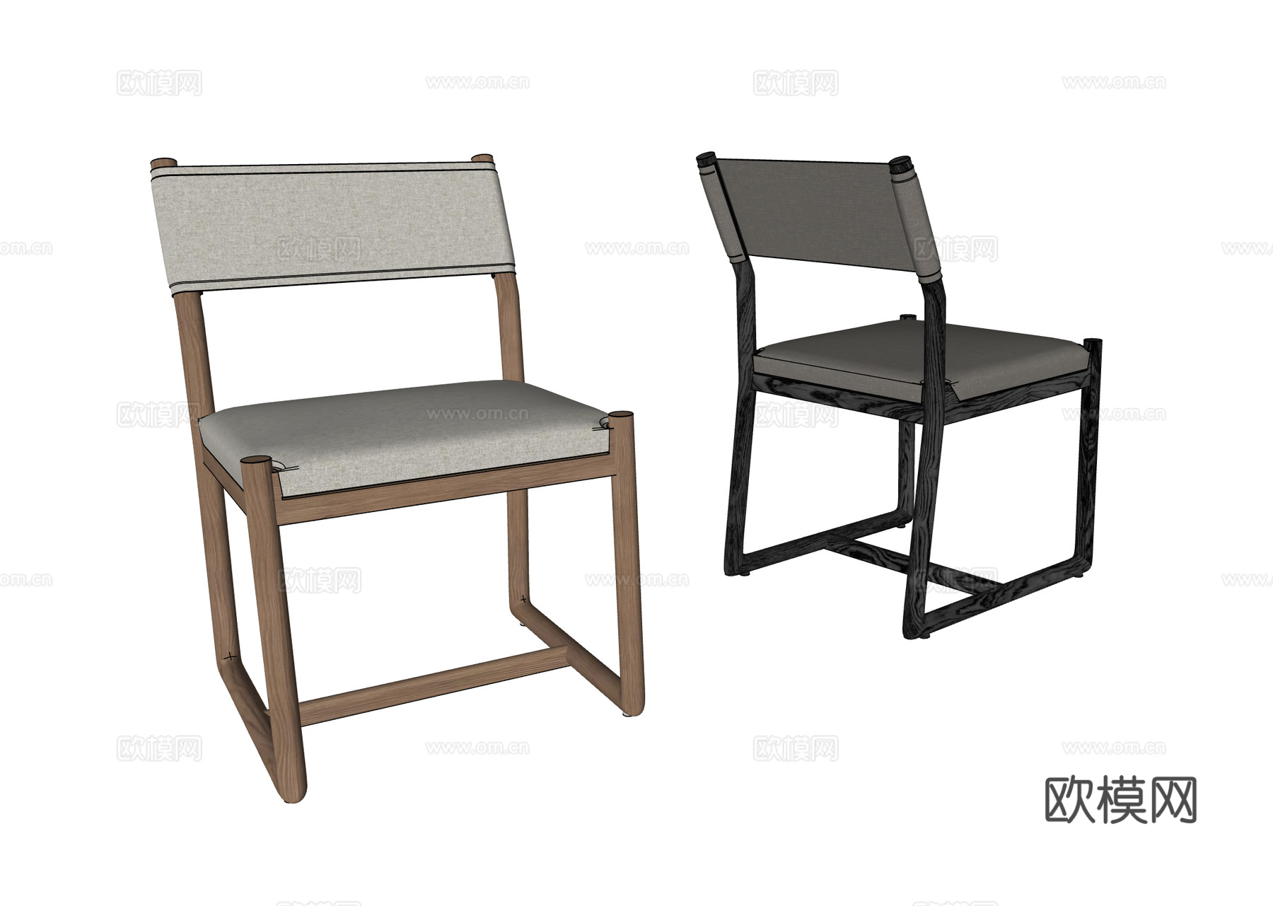 KAVEHOME 北欧单椅组合 餐椅 书椅su模型