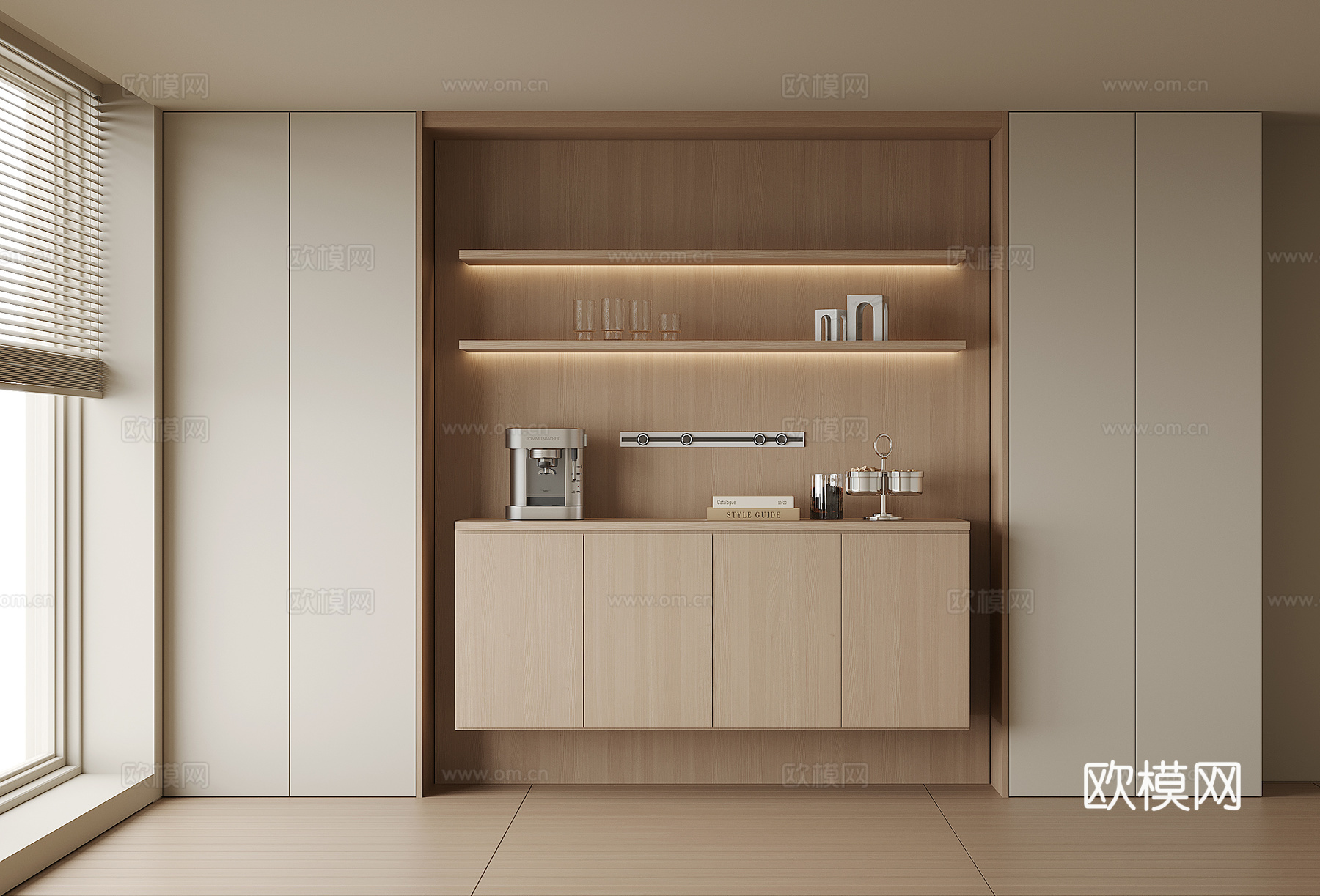 现代餐边柜su模型