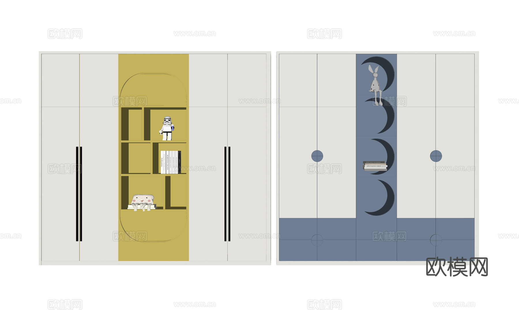 现代儿童衣柜su模型