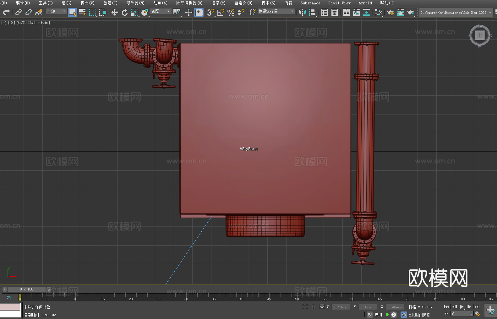 工业设备 管道装置 机械箱体 阀门组件 蒸汽朋克3d模型下载（渲染图5）