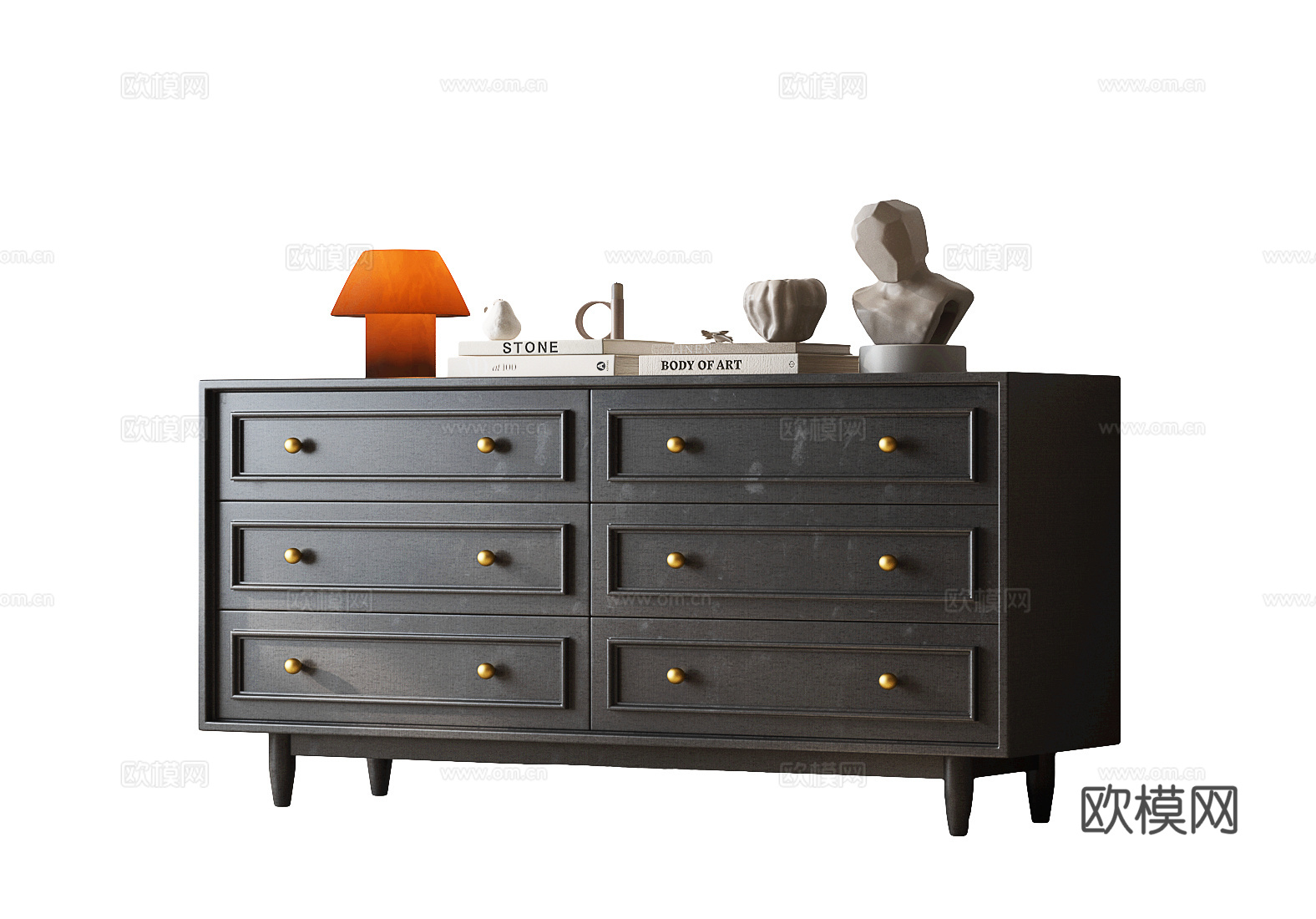 美式中古玄关柜 法式复古玄关柜 美式边柜 美式玄关柜su模型