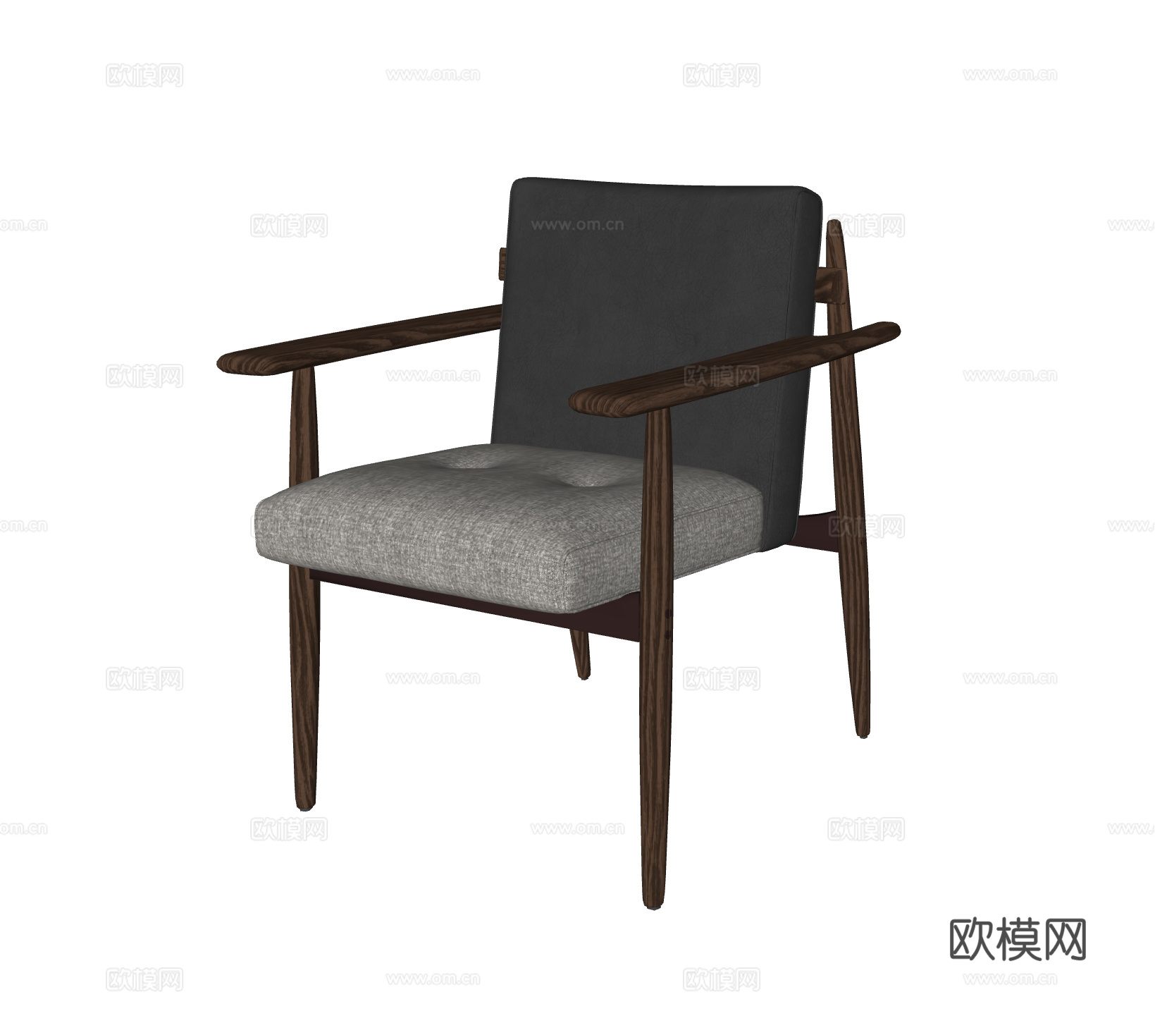 MINOTTI TRIO 现代单椅组合 餐椅 扶手椅 皮革su模型