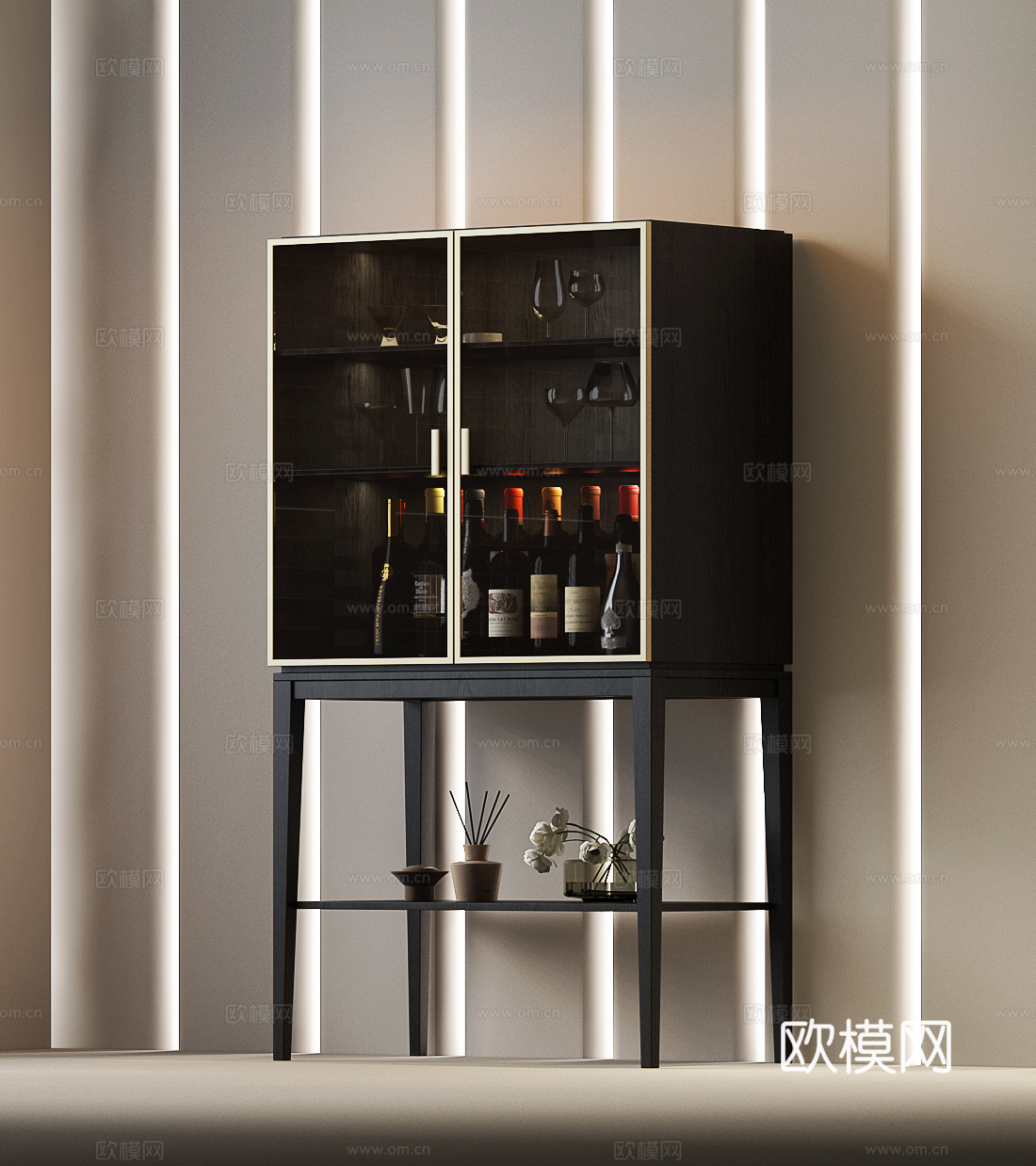 现代酒柜 意式酒柜 现代极简酒柜 现代意式酒柜 意式边柜su模型