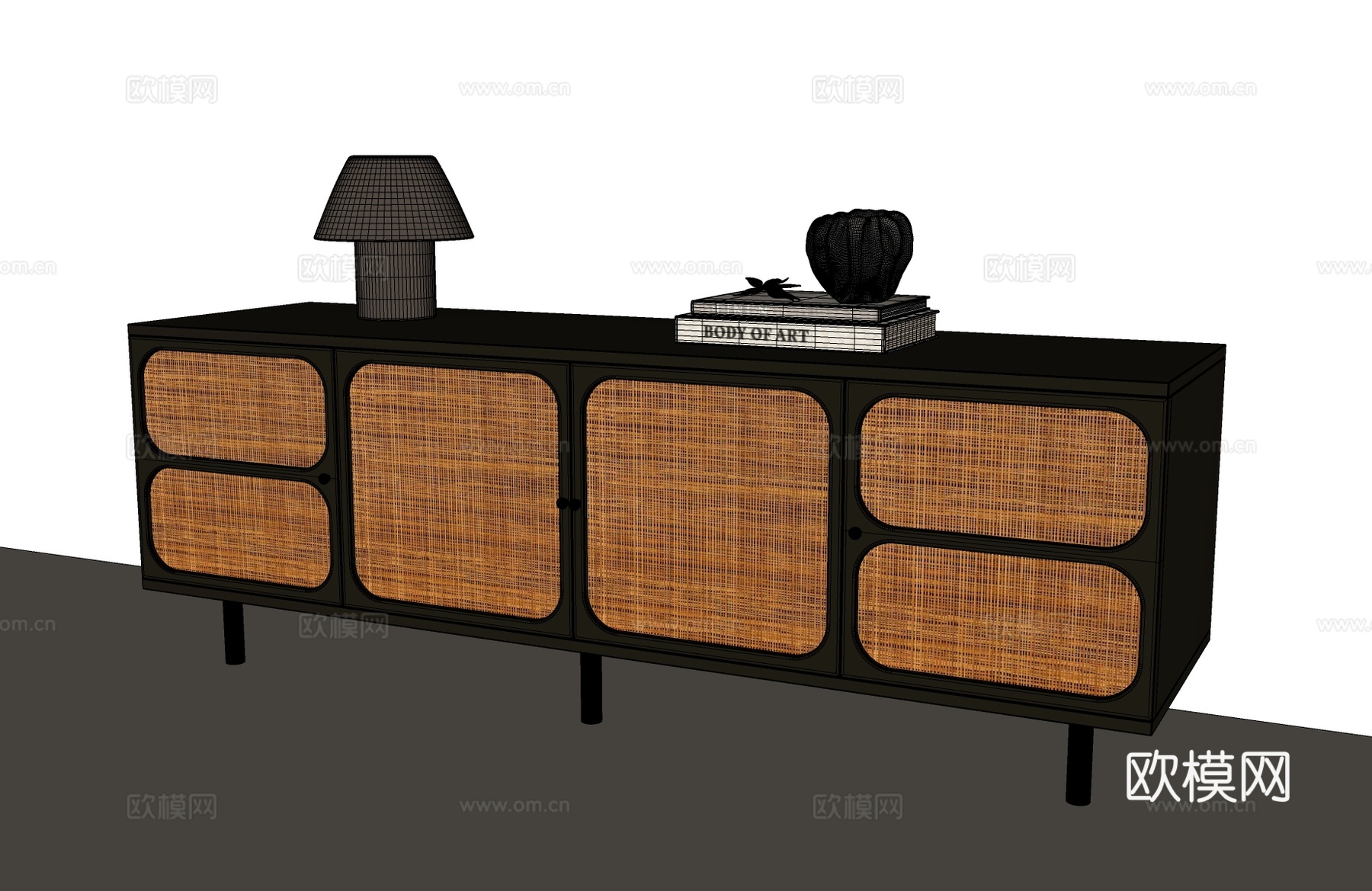美式中古玄关柜 法式复古玄关柜 美式边柜 美式玄关柜su模型