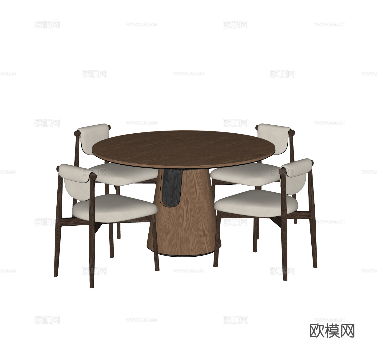 Calligaris 宋式美学餐桌椅 新中式餐桌椅 圆形餐桌su模型