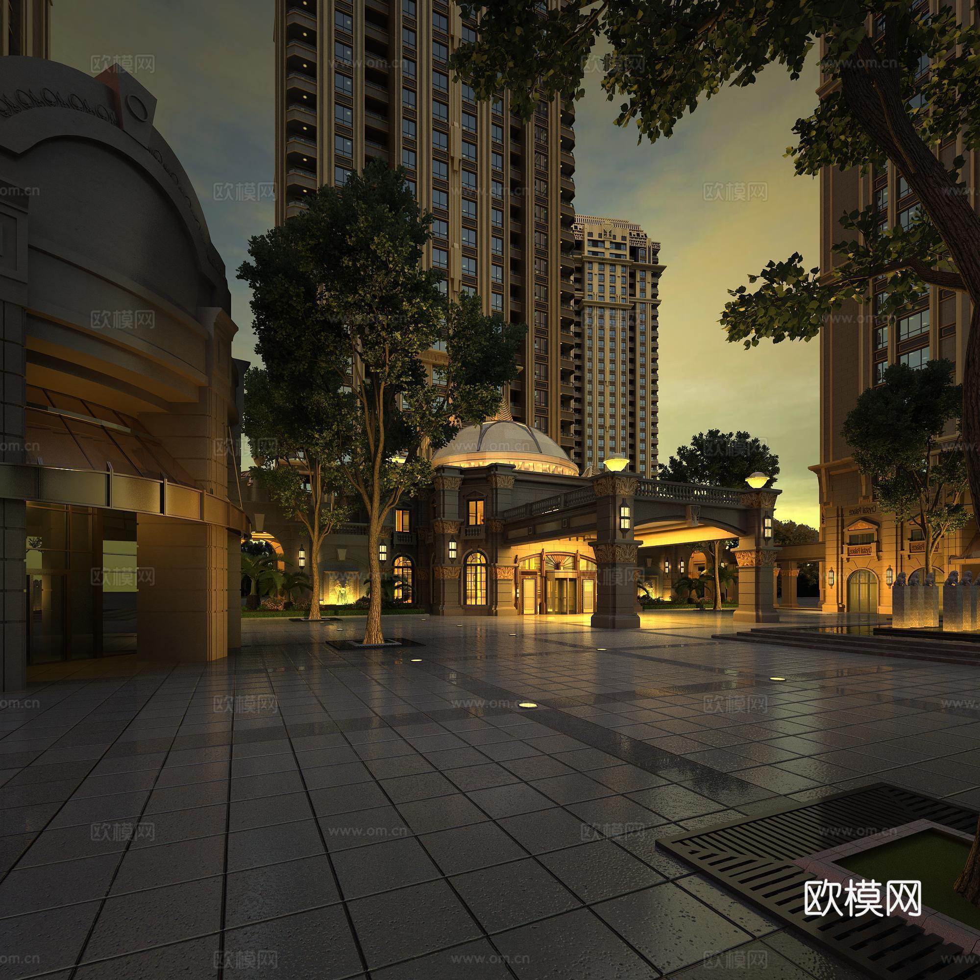 新古典欧式别墅会所售楼处3d模型下载