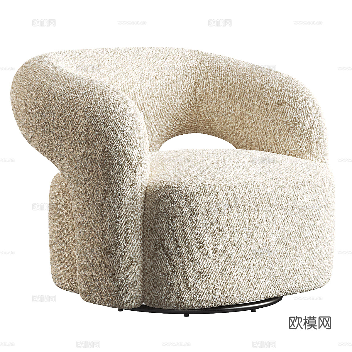 Mazie现代单人布艺沙发3d模型下载（渲染图5）