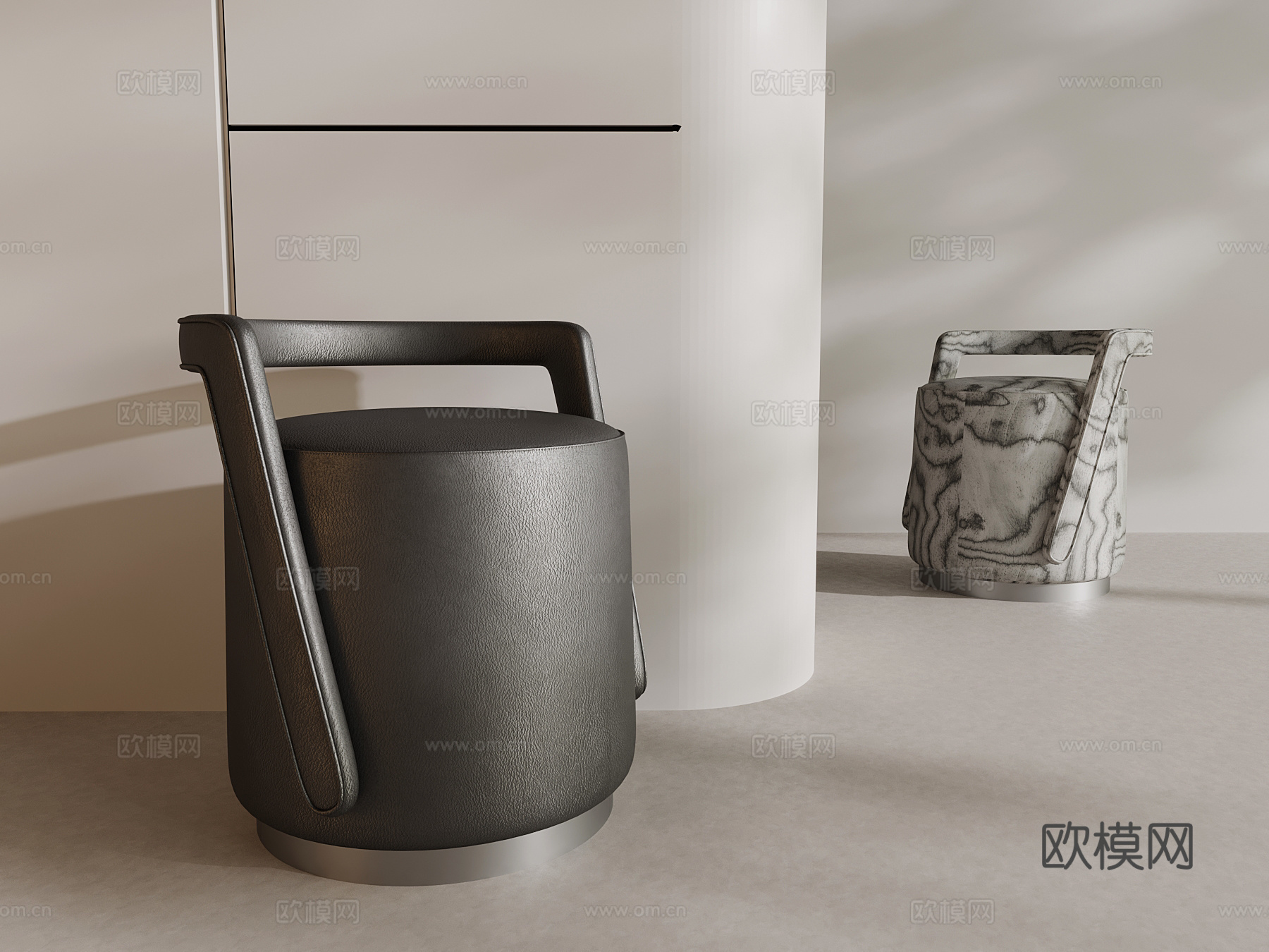 现代凳子 梳妆凳su模型