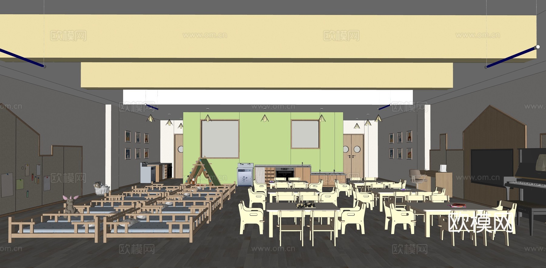 幼儿园教室su模型