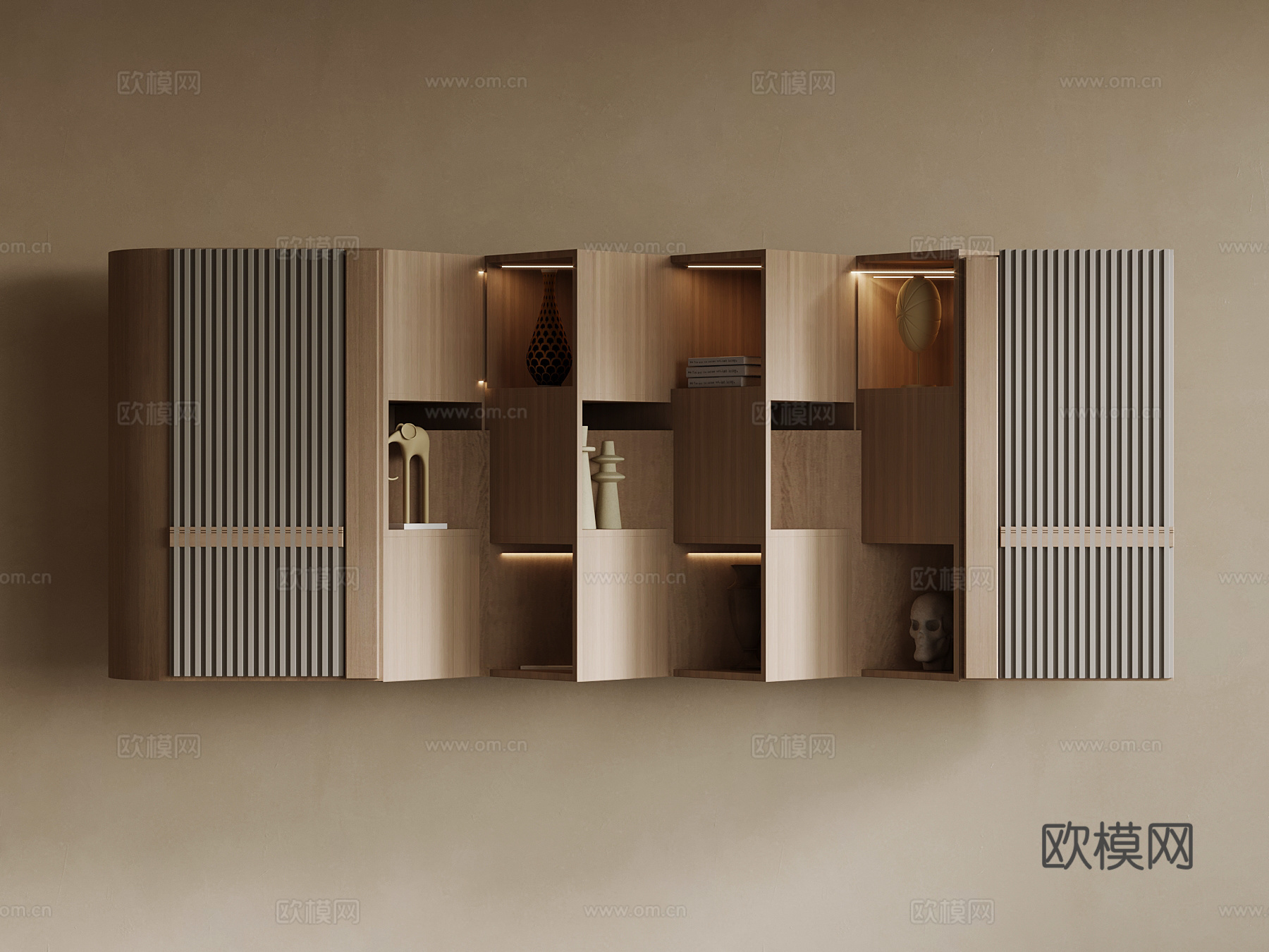 新中式书架 置物架su模型