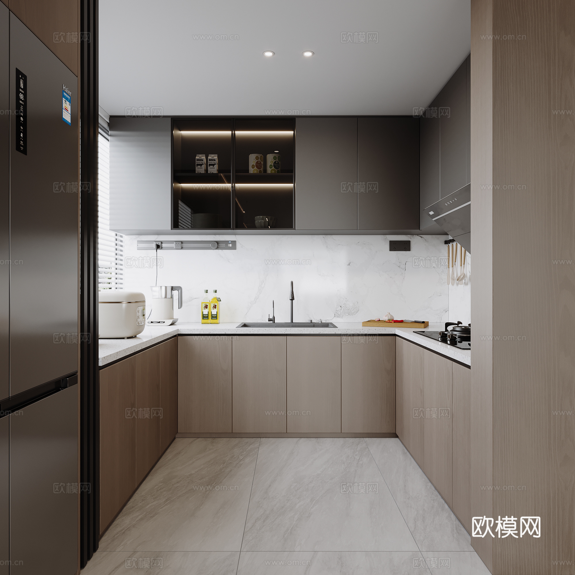 现代意式厨房su模型