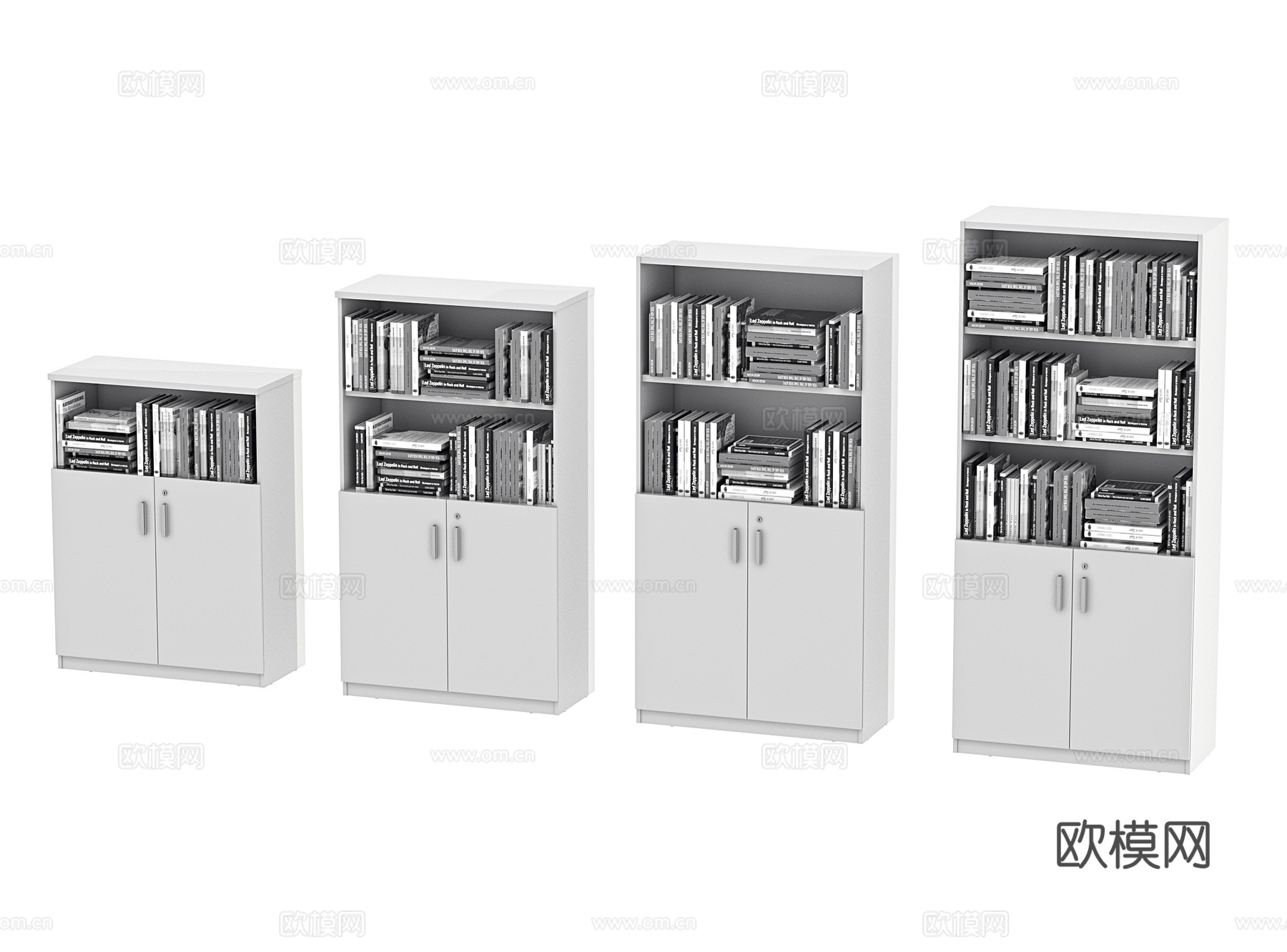 现代文件柜 资料柜 储物柜 办公柜 矮柜 边柜 组合柜 书柜su模型