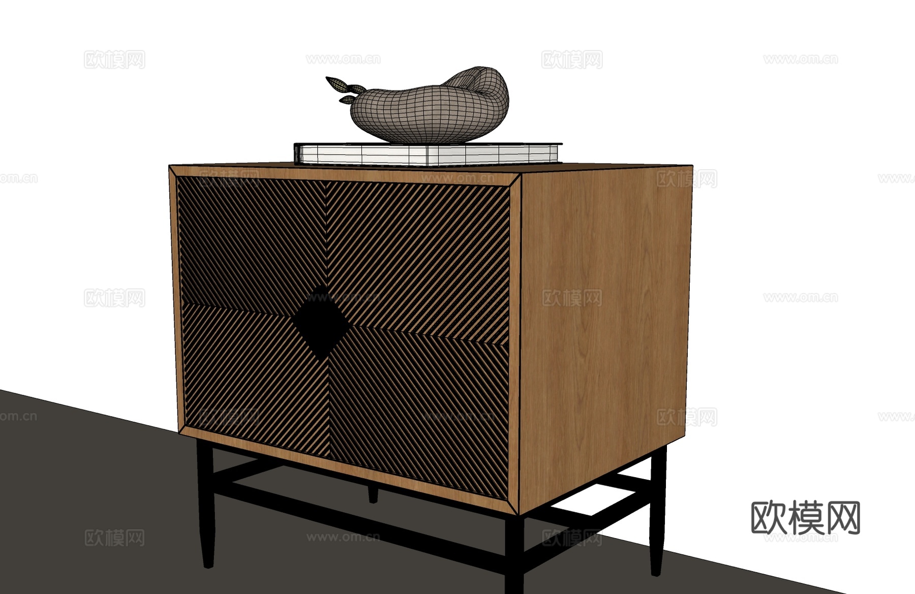 现代床头柜 现代意式床头柜su模型