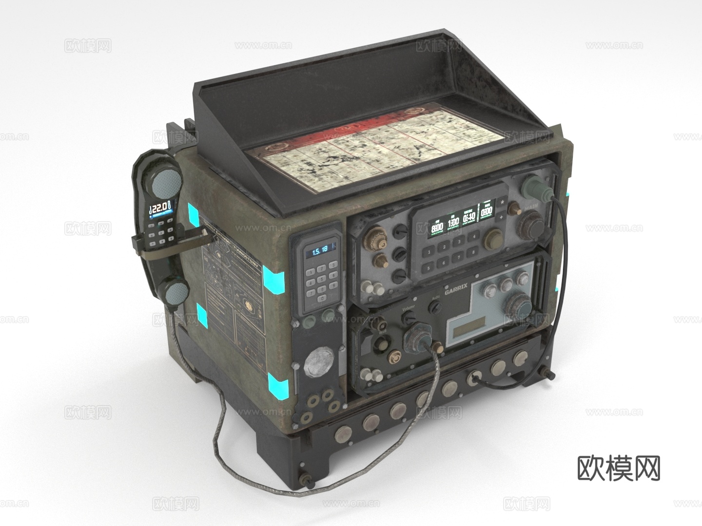 通讯设备 控制台 无线电 操作面板 仪器装置3d模型下载（渲染图1）