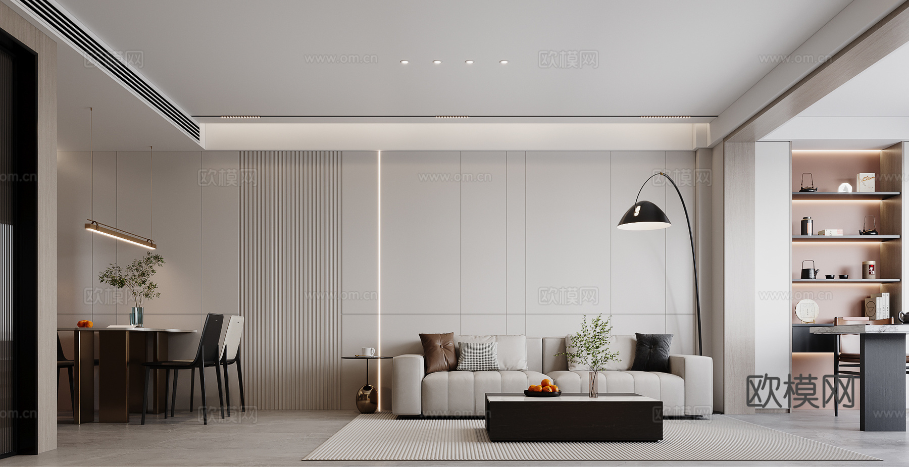 现代客餐厅su模型