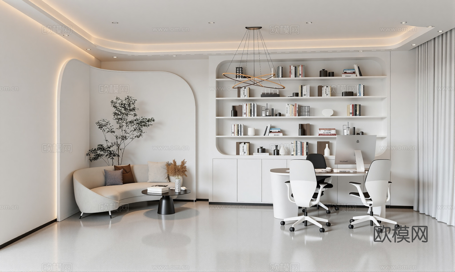 现代经理办公室su模型