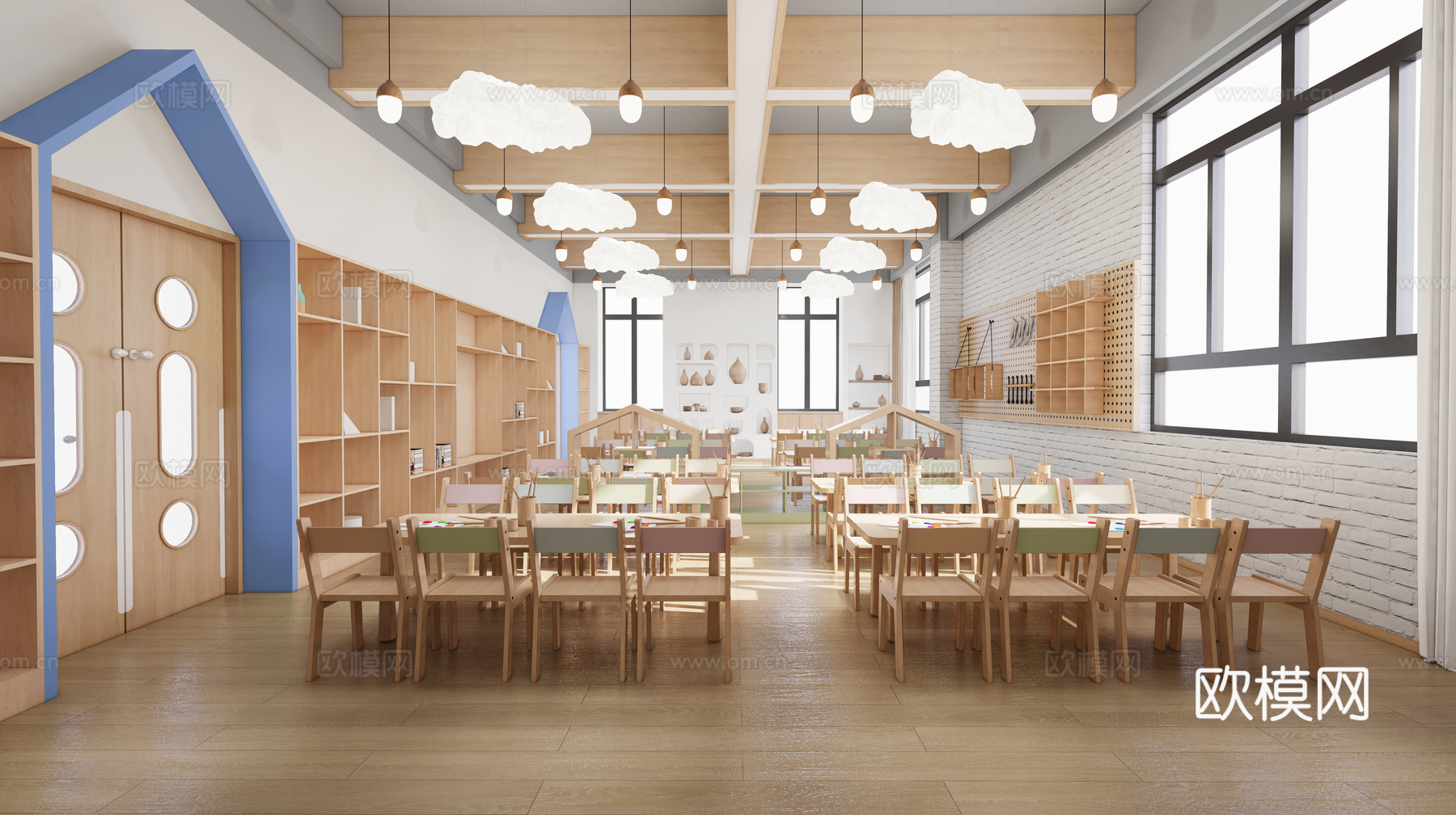 幼儿园教室  综合部室 活动室su模型