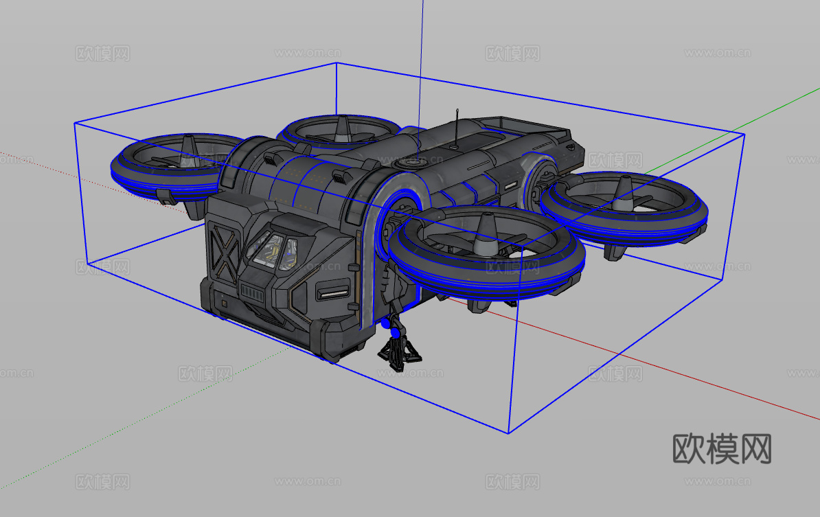 科幻飞船su模型