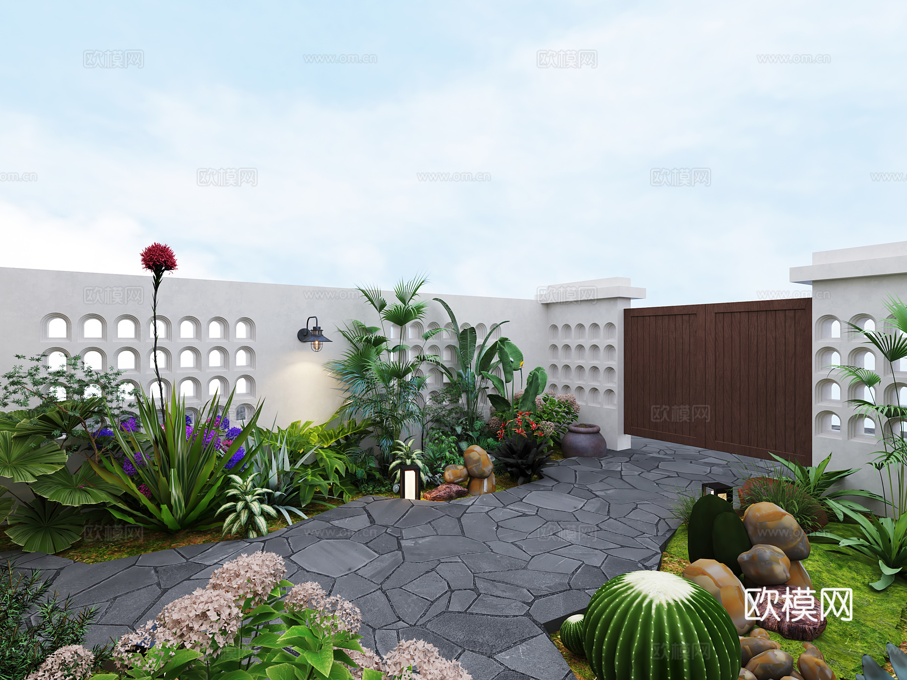 休闲区，花园3d模型下载（渲染图2）