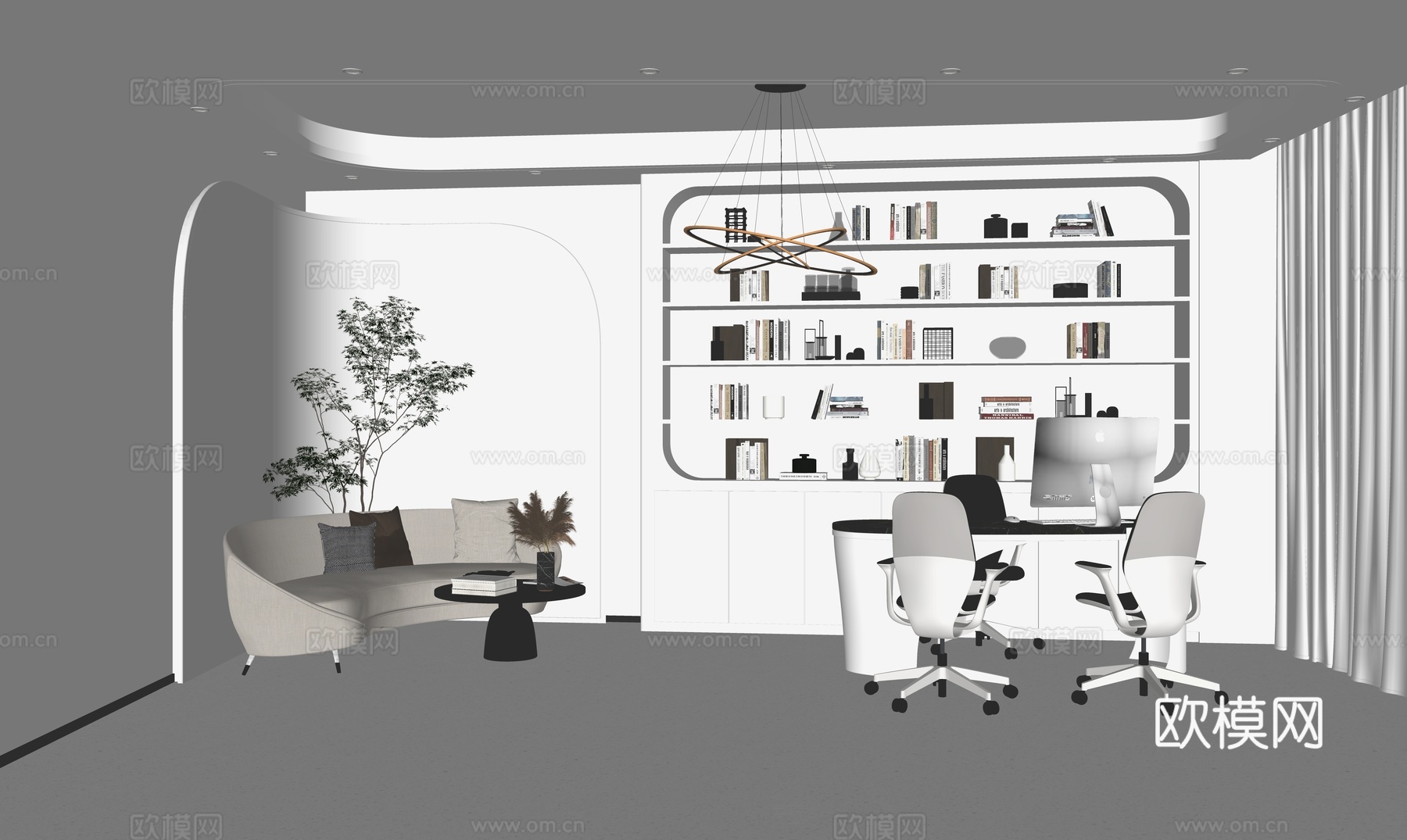 现代经理办公室su模型