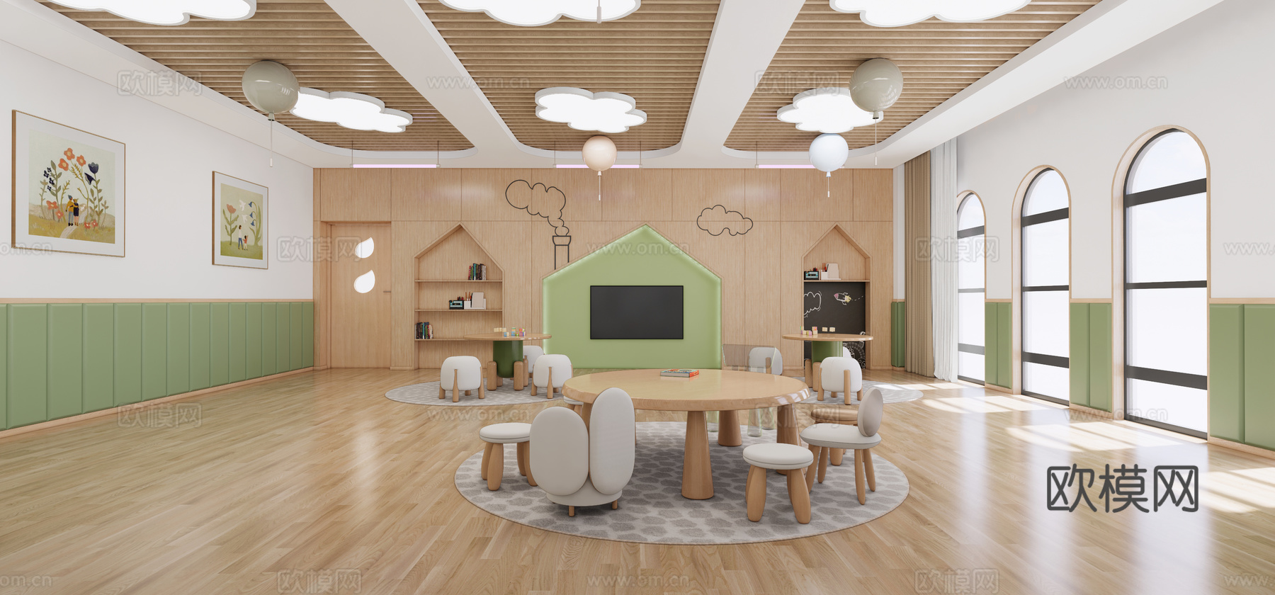 幼儿园教室  早教  活动室su模型