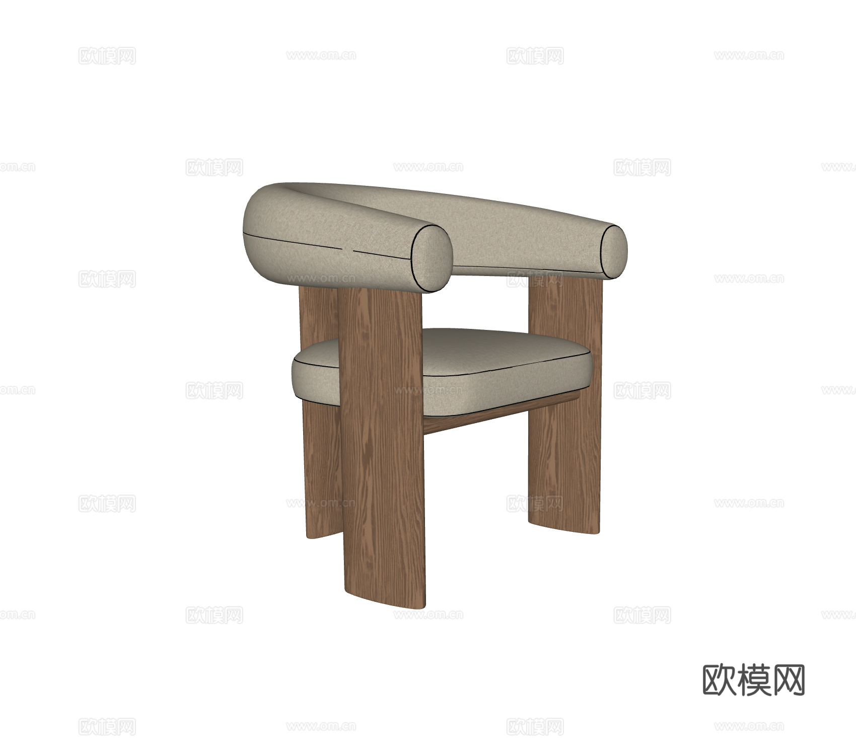 GUBI 现代单椅组合 餐椅 休闲椅 扶手椅su模型