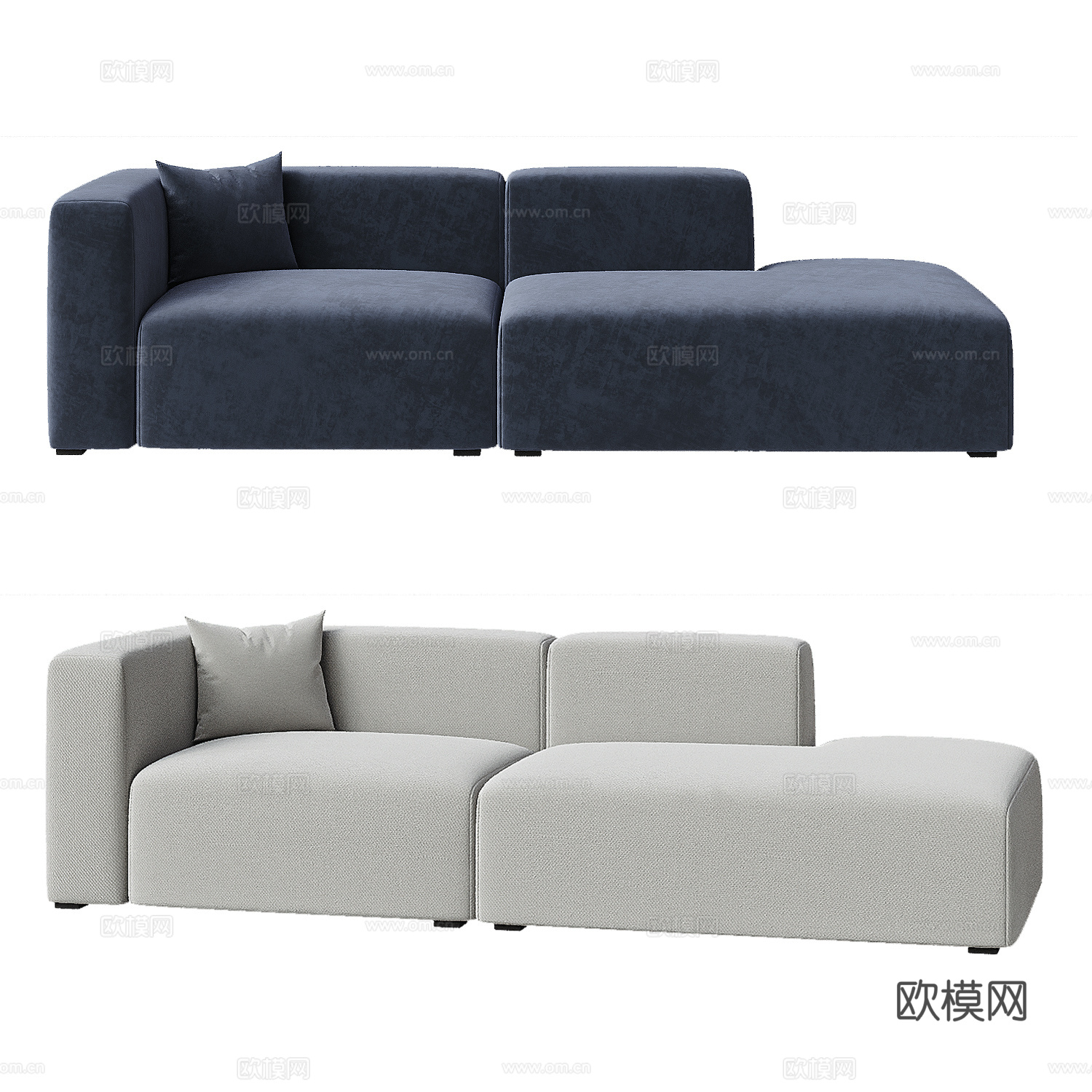 LEMA现代简约双人沙发 豆腐块沙发 模块沙发 布艺沙发su模型