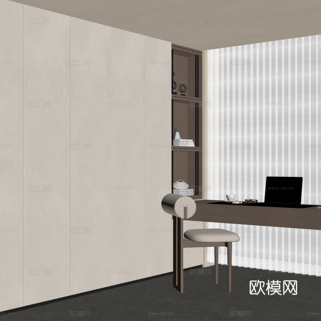 现代书房su模型