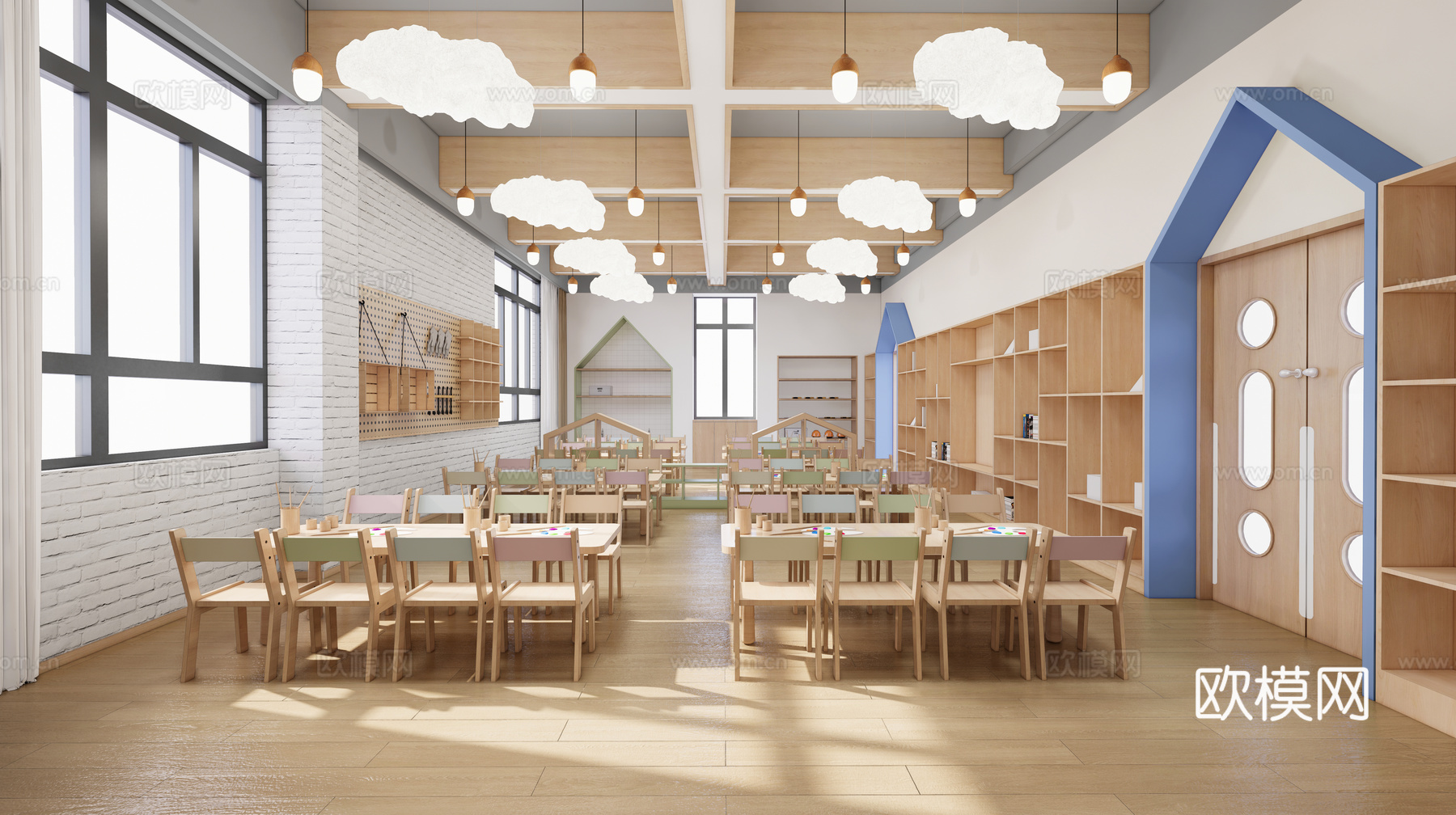 幼儿园教室 - 综合部室su模型