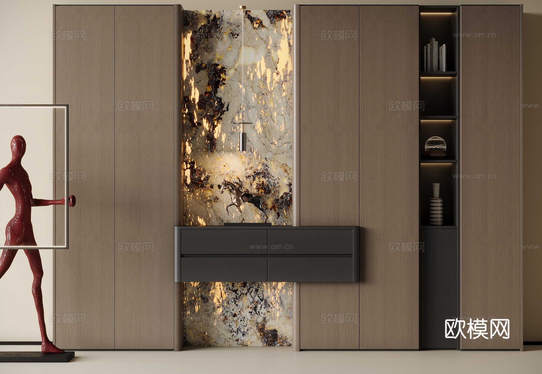 现代意式鞋柜免费3d模型下载
