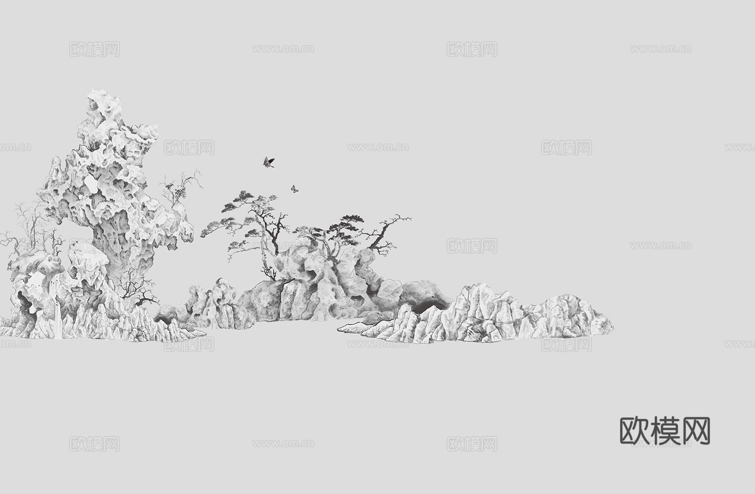 中式新中式植物意境壁纸壁画