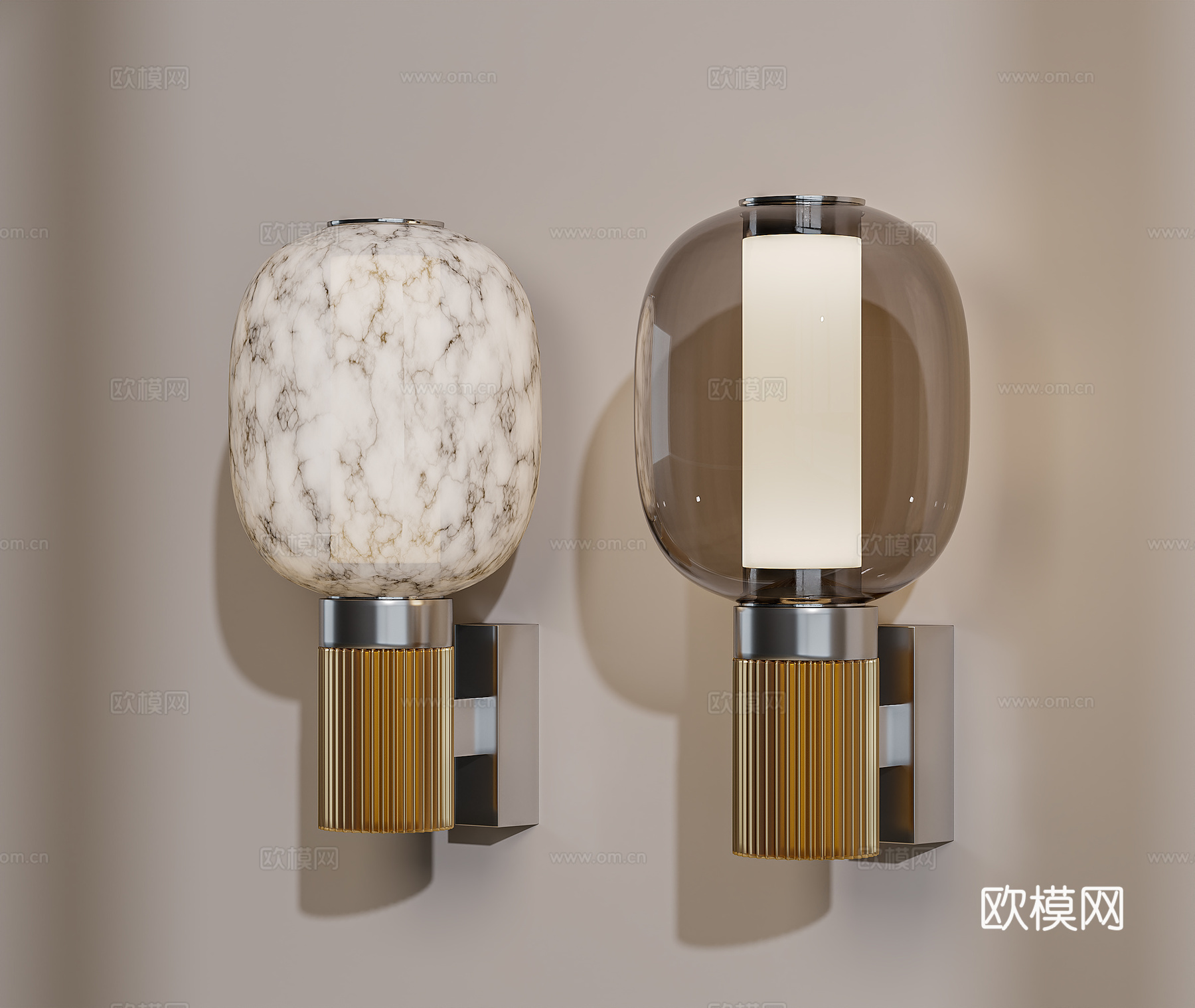 现代壁灯 玻璃壁灯 壁灯组合 个性壁灯su模型