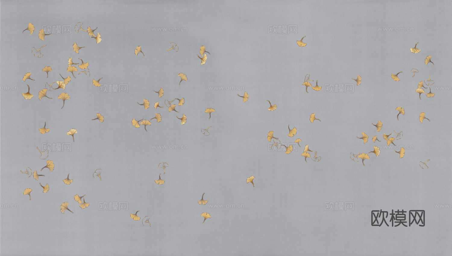 中式新中式植物银杏落叶壁纸壁画下载