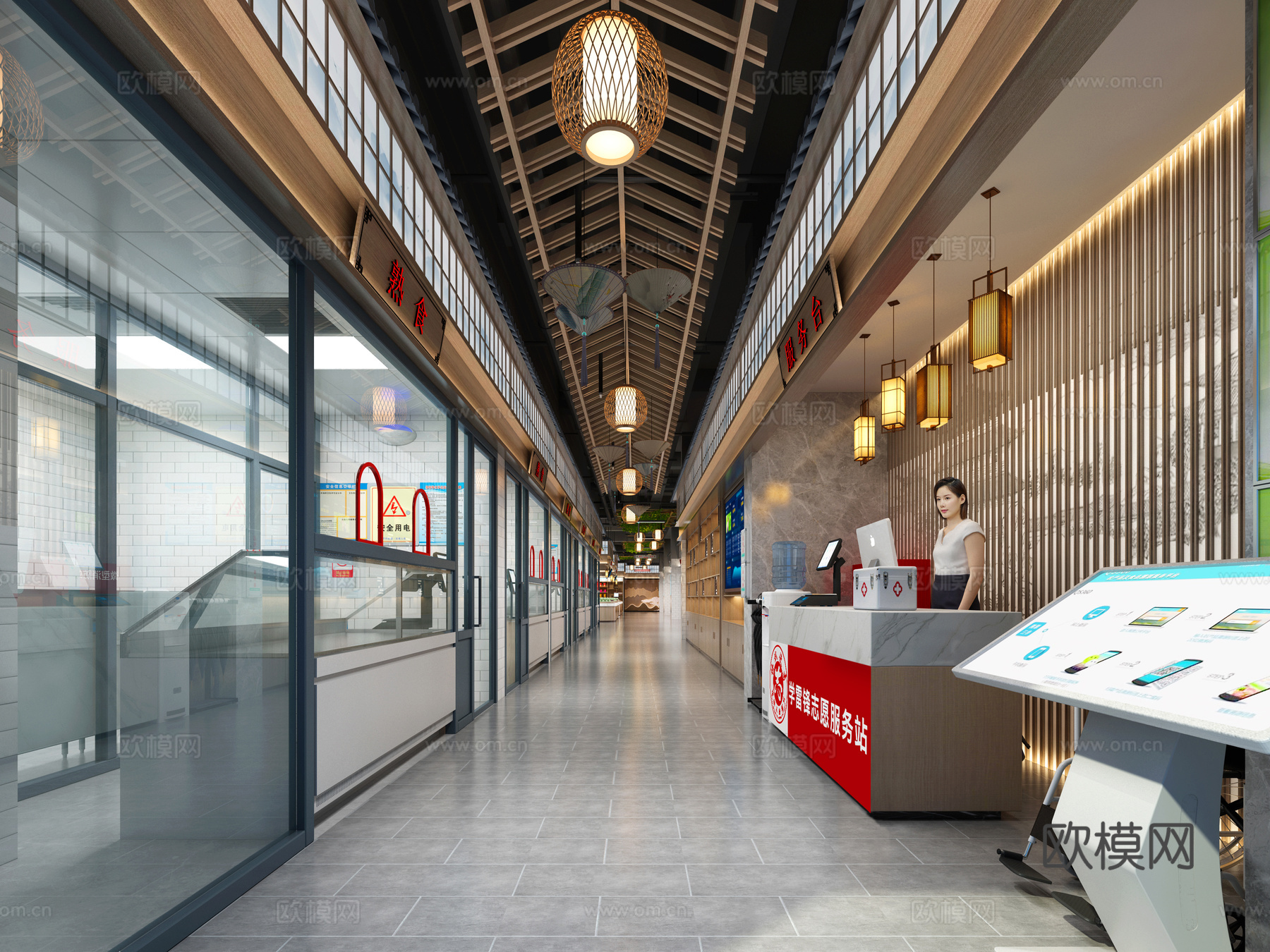 农贸市场 菜市场3d模型下载（渲染图2）