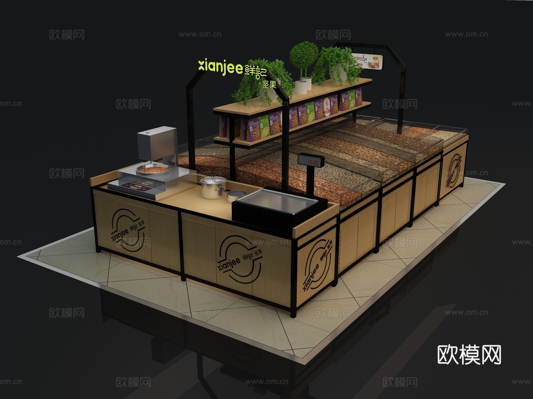 现代超市货柜 零食柜3d模型下载