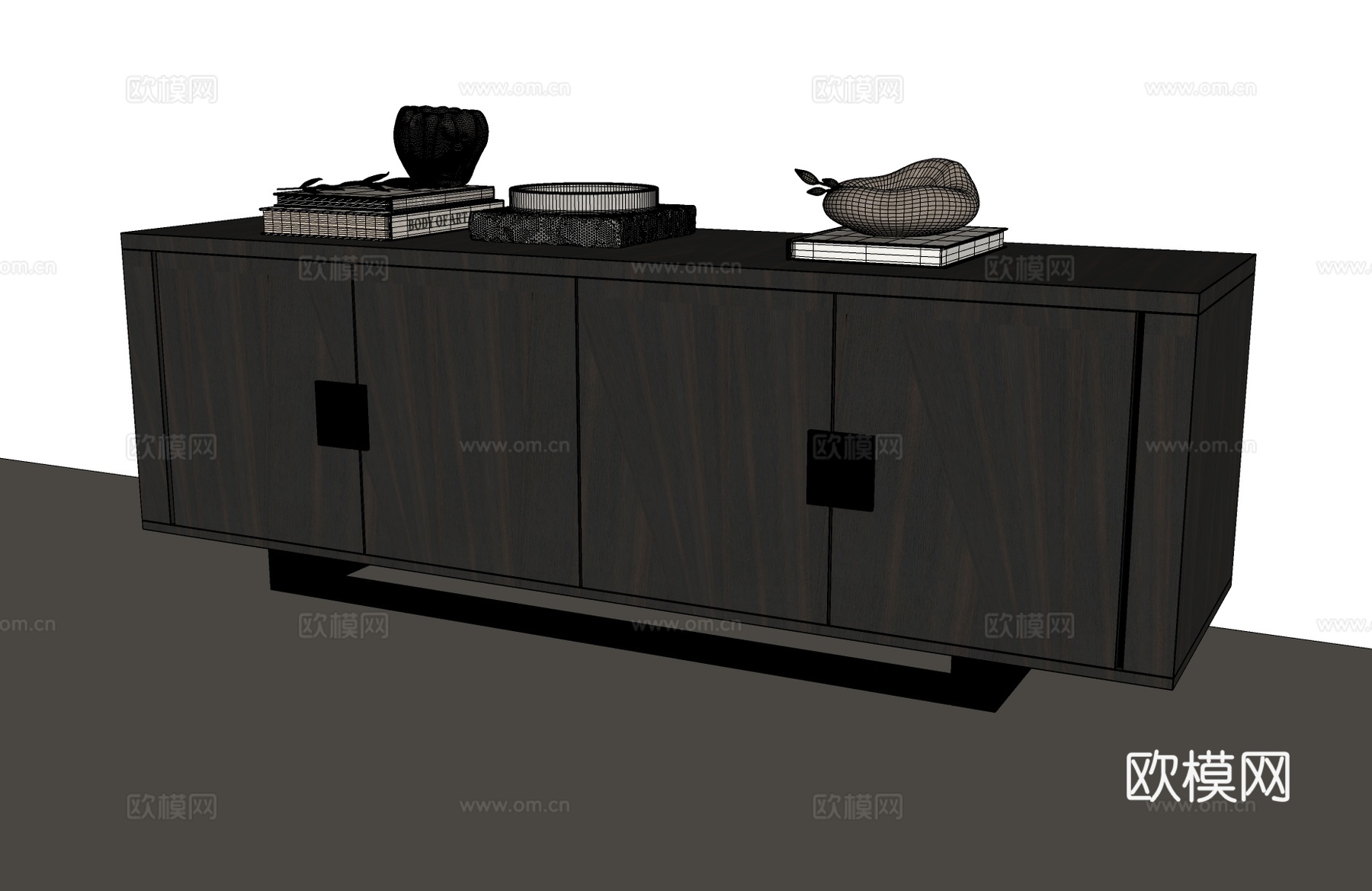 现代意式玄关柜 意式边柜 意式装饰柜 意式斗柜 意式餐边柜su模型