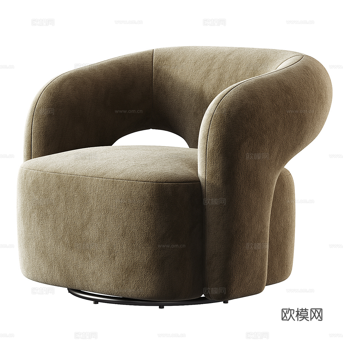 Mazie现代单人布艺沙发3d模型下载（渲染图3）