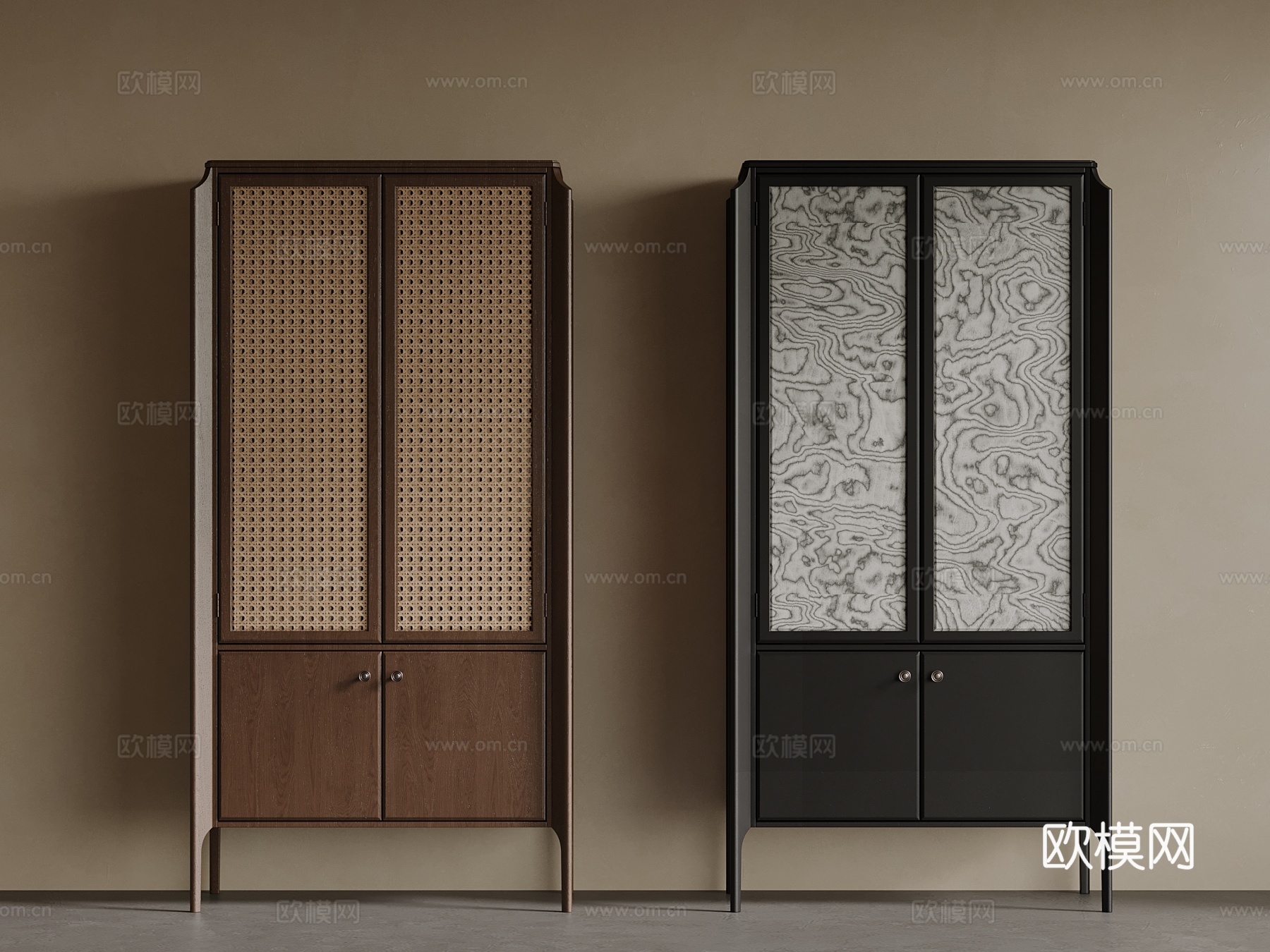 中古风斗柜 餐边柜su模型