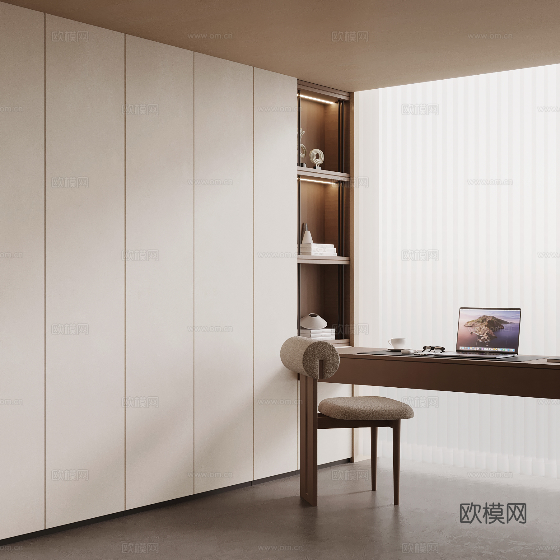 现代书房su模型