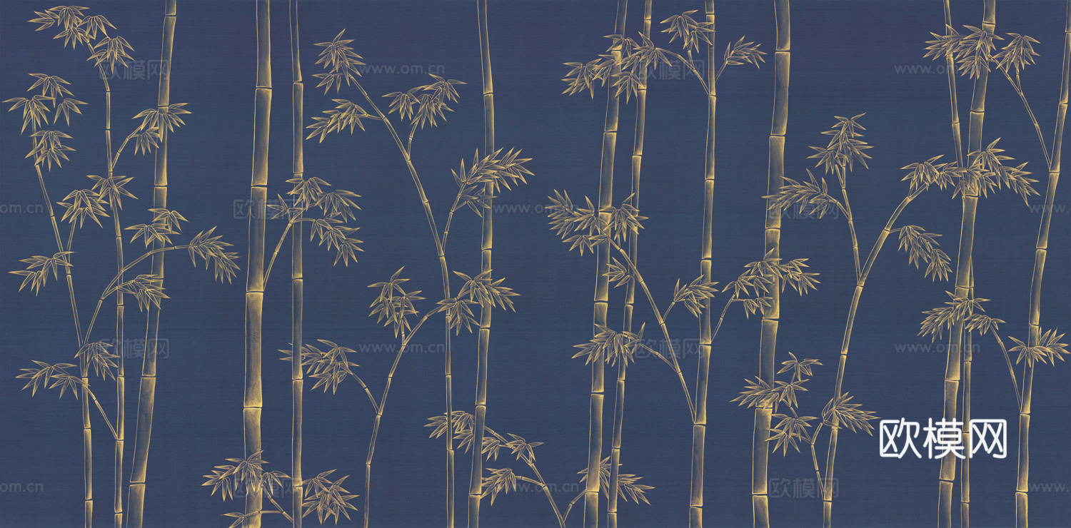 中式新中式植物花枝意境壁纸壁画