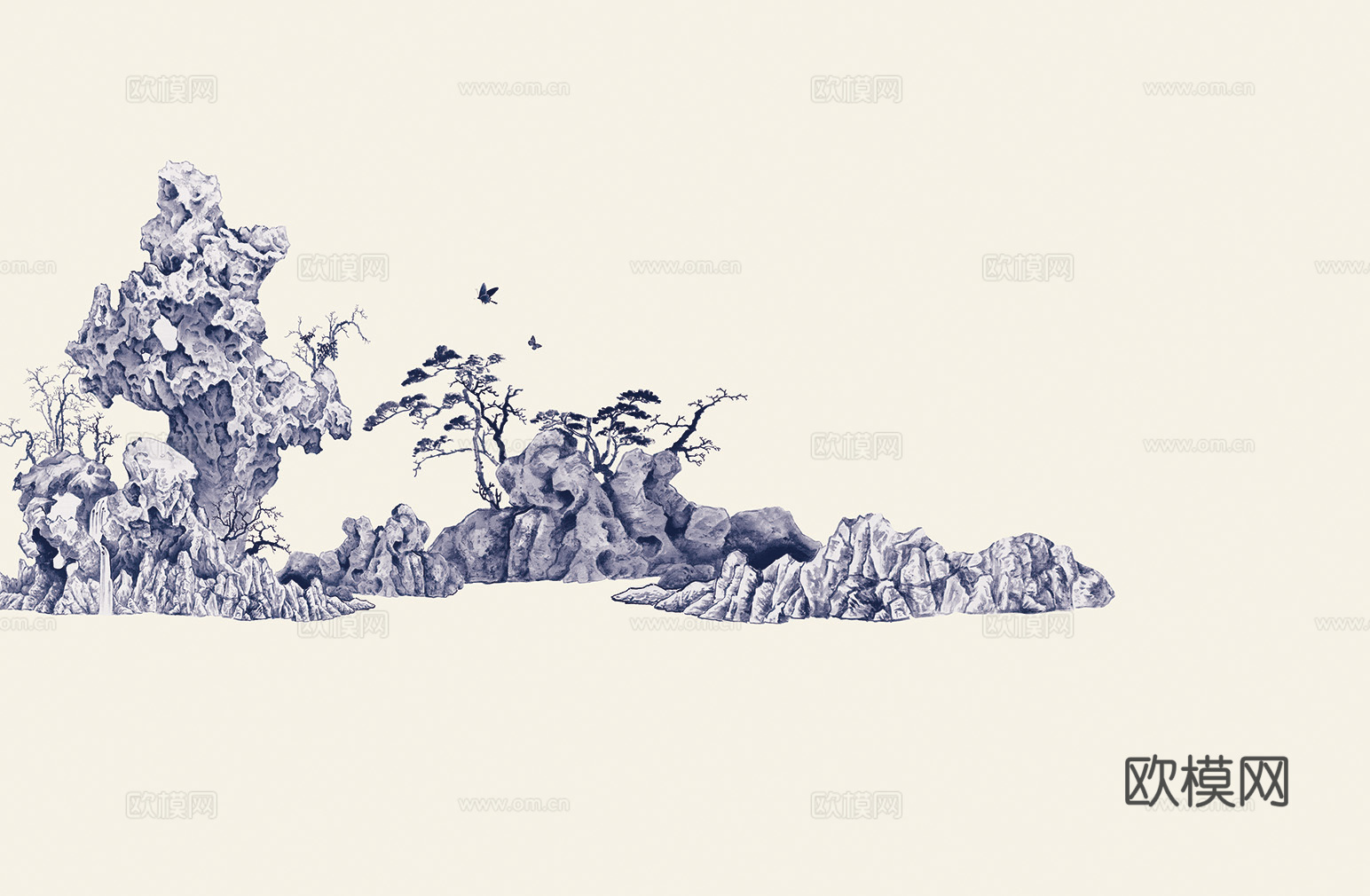 中式新中式植物意境壁纸壁画