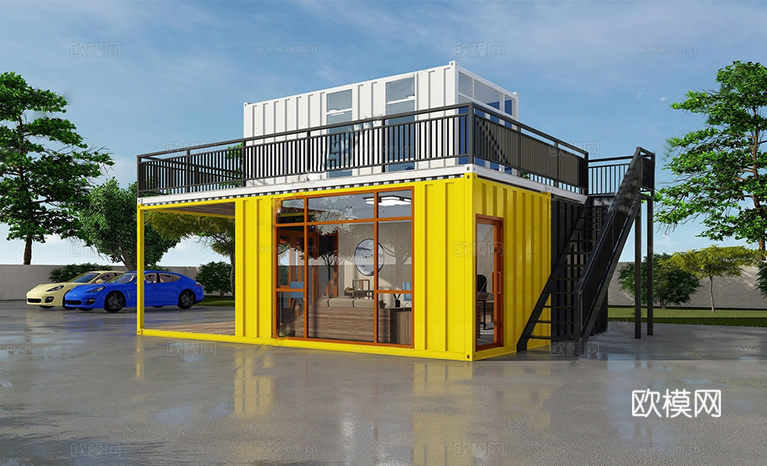 集装箱办公室建筑su模型