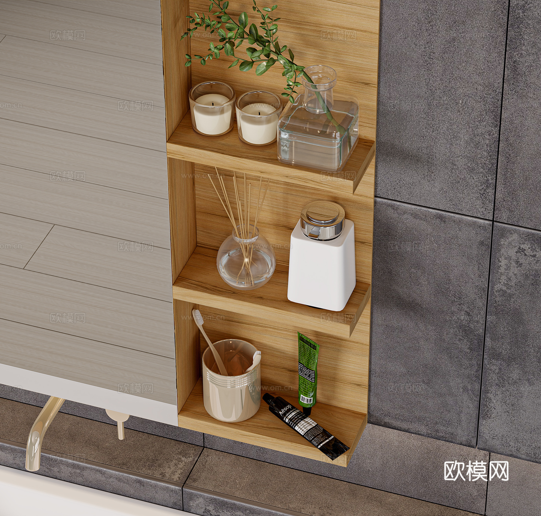 现代洗手台 卫浴用品 马桶 花洒su模型