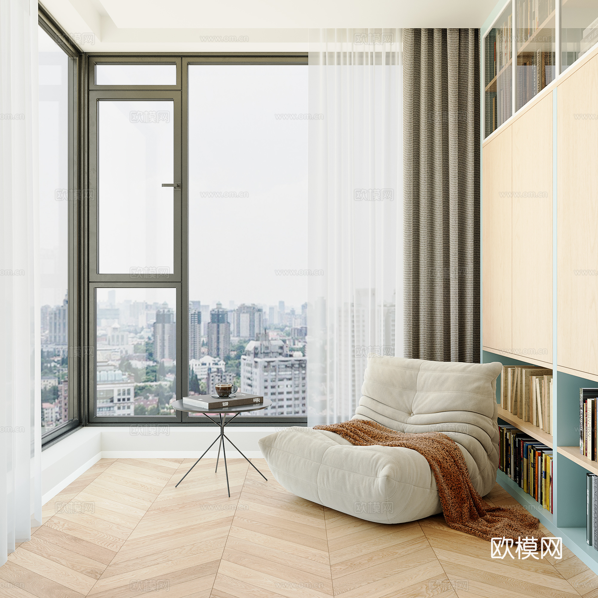 现代儿童书房3d模型下载（渲染图3）