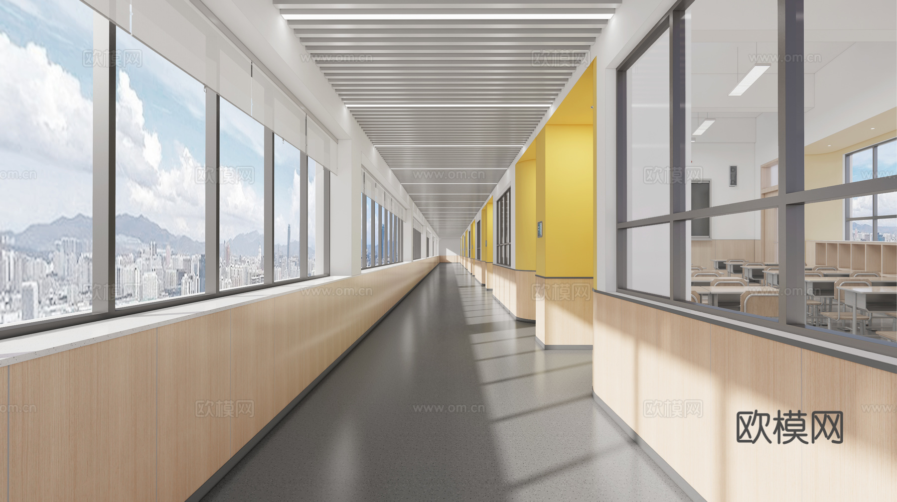 幼儿园楼道  过道su模型